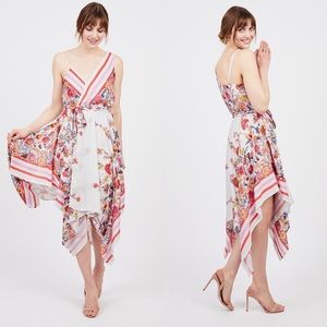 NSR Floral Asymmetrical Hem Dress